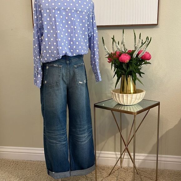 AG-AGED DENIM, KNOXX HIGH RISE BAGGY BOYFRIEND JEANS. Size 26R - Picture 9 of 9